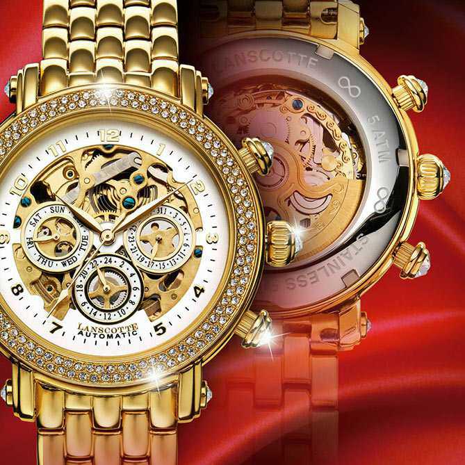 Reloj-Joya de oro para mujer Infinity : Caja, corona y armys de acero acabado en Oro de Primera Ley (IPG).